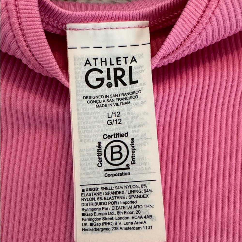 Athleta Girl Rise Above Rib Crop Tank - Size 12 (L) - Picture 3 of 5